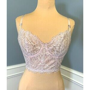 Victoria's Secret Bra 34DD Dream Angels Corset Lace Unpadded Top Sexy Half Lined
